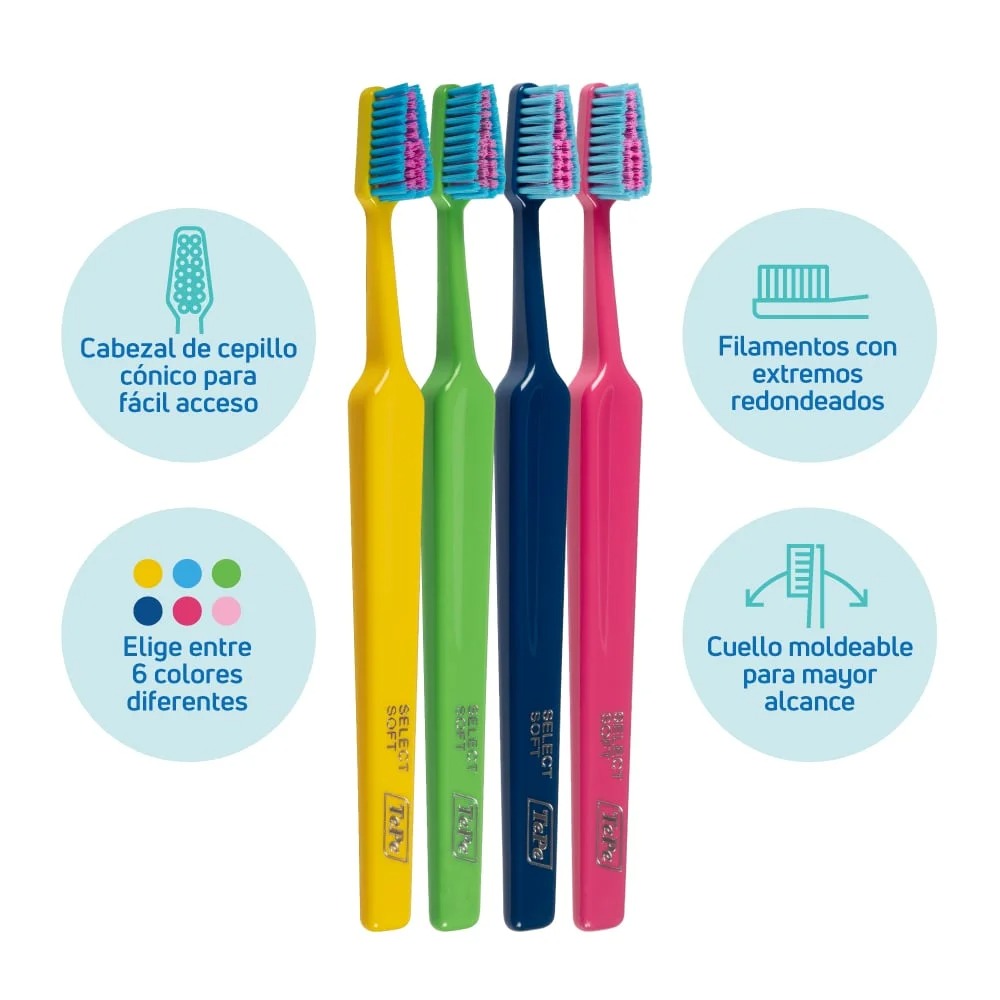 3 Cepillos Dentales Tepe Colores Surtidos - Colour Soft