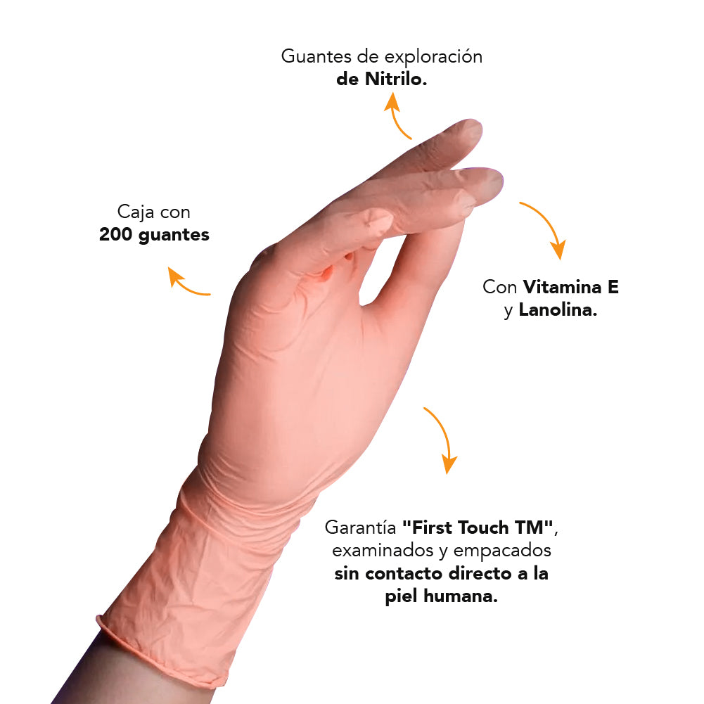 Guantes Desechables Cranberry de Nitrito Luv con Vitamina E y Lanolina