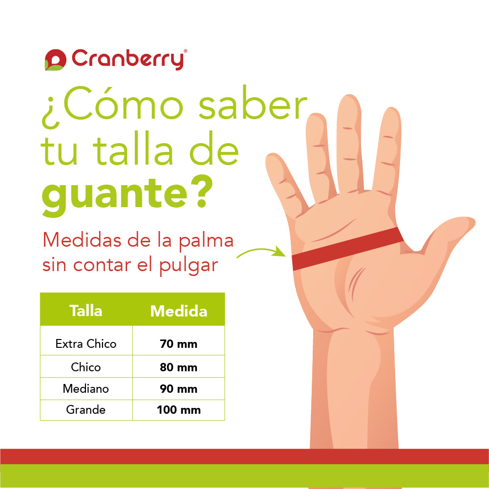 Guantes Desechables Cranberry de Nitrito Luv con Vitamina E y Lanolina