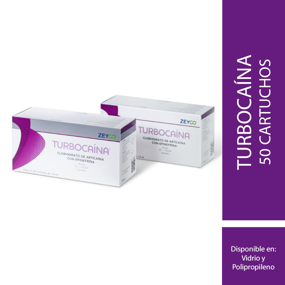 Anestésico Inyectable Articaína HCI 4% - Turbocaína Zeyco