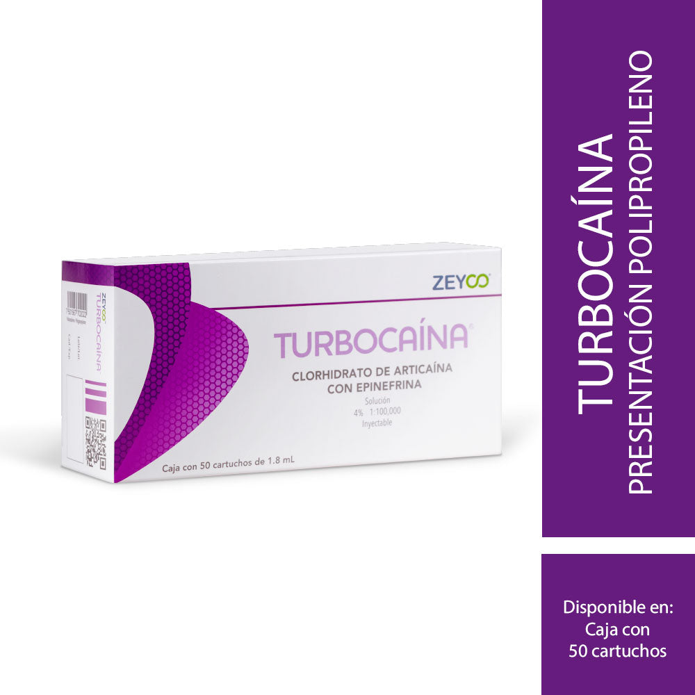 Anestésico Inyectable Articaína HCI 4% - Turbocaína Zeyco