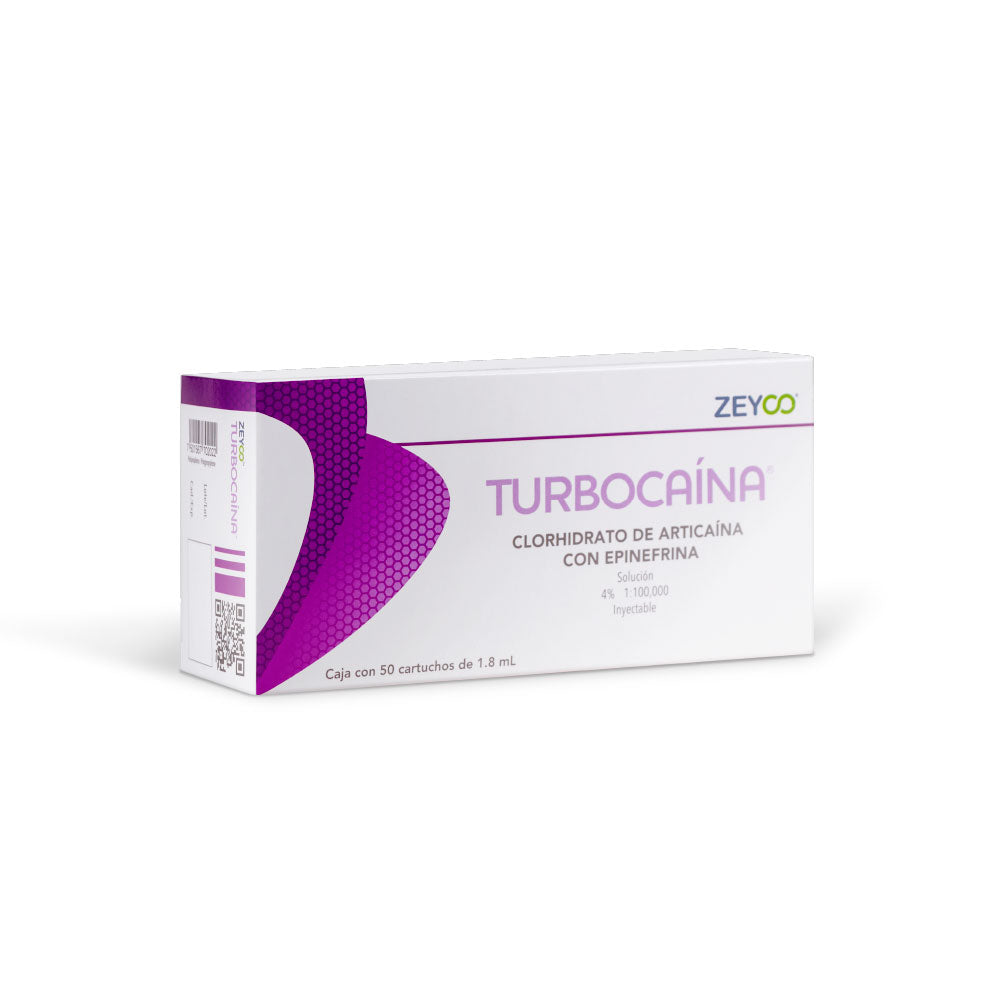 Anestésico Inyectable Articaína HCI 4% - Turbocaína Zeyco