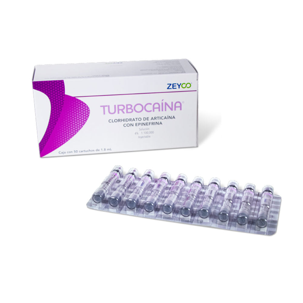 Anestésico Inyectable Articaína HCI 4% - Turbocaína Zeyco
